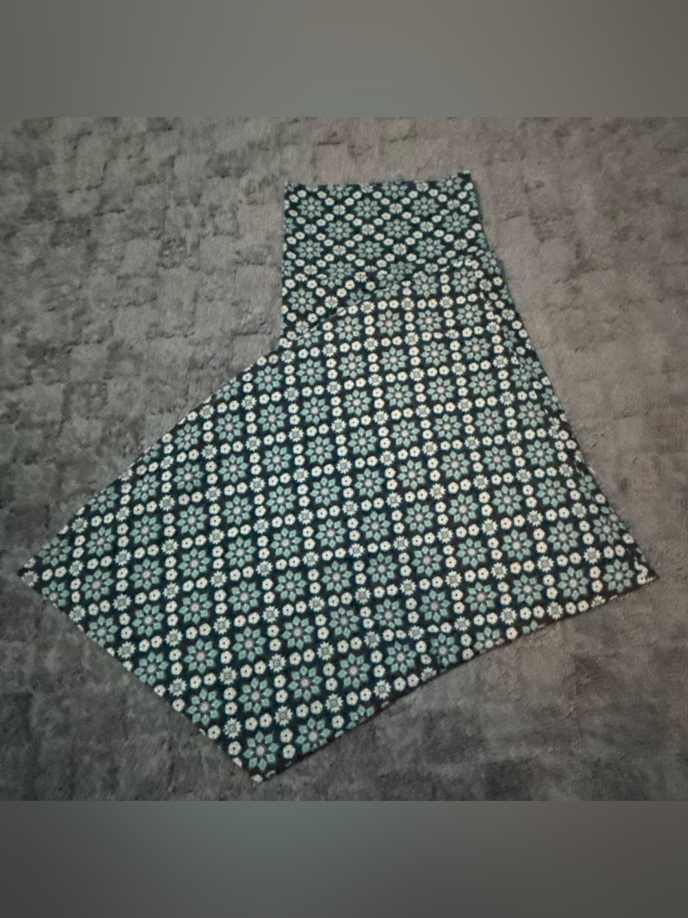 LuLaRoe Teal and White Floral Print Maxi Skirt